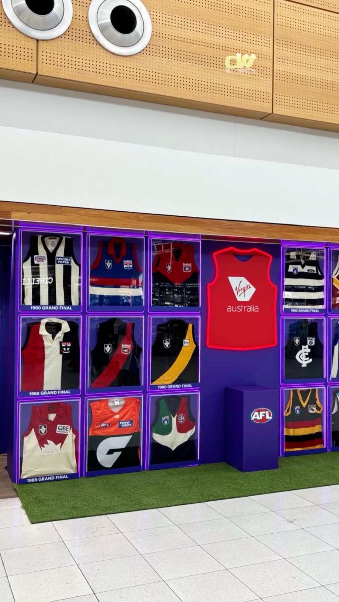 Illuminated Virgin Australia AFL display