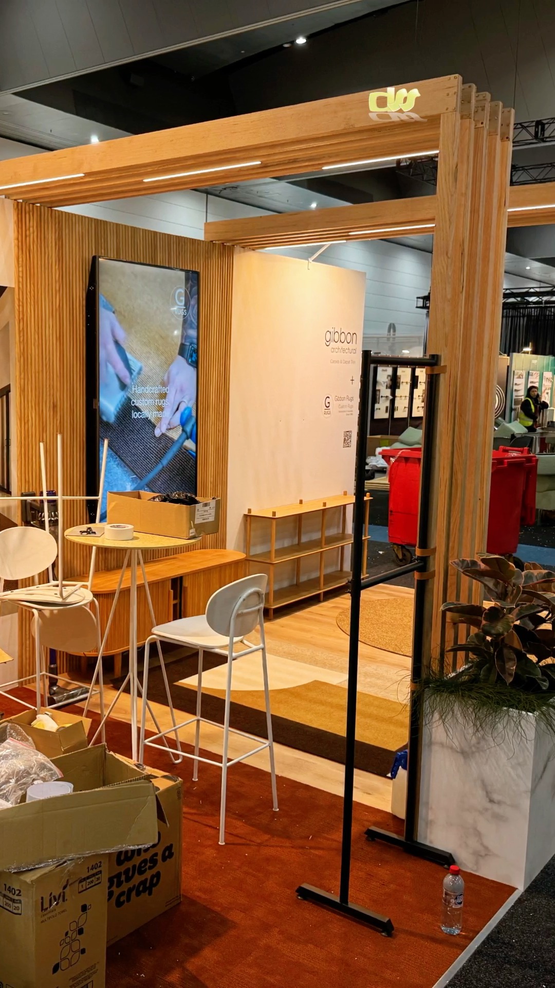 Custom hardwood exhibition fitout